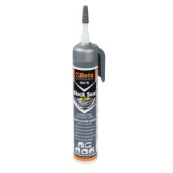 Sellador de silicona negro de reticulación acética, resistente a temperaturas elevadas, con un práctico dispensador a presión 9